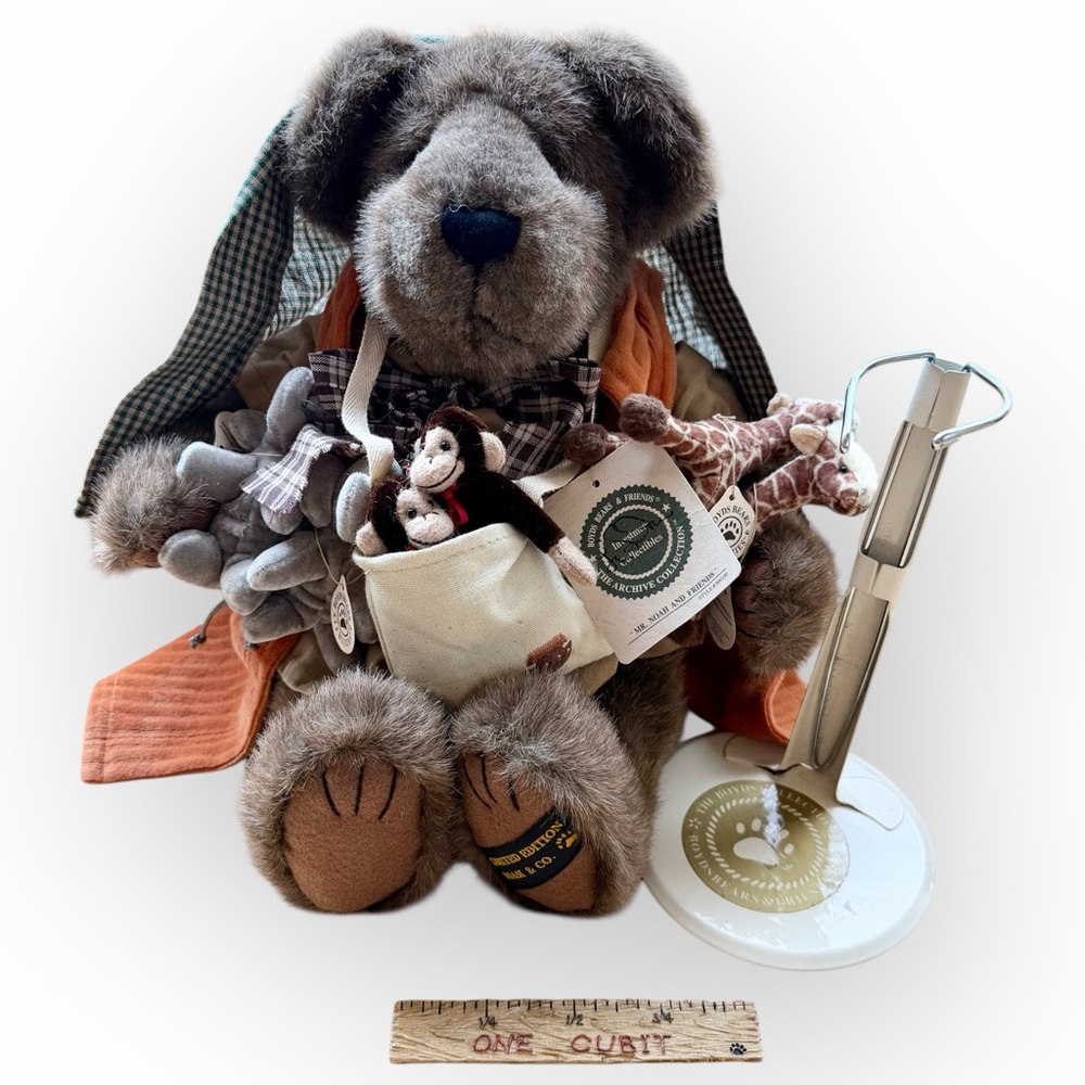Boyds Bears Mr Noah Friends Signed Ark Plush‎ Set Mint